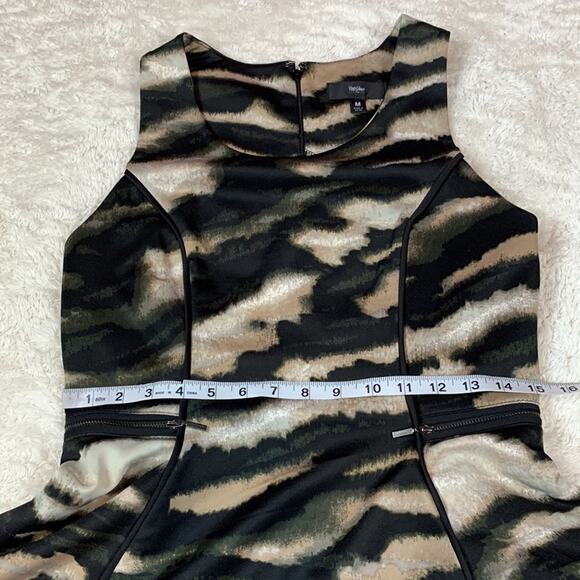 Mossimo abstract zebra print fit and flare zipper waist sleeveless dress, med - Picture 6 of 9